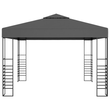 vidaXL Carpa cenador de jardín gris antracita 3x3 m