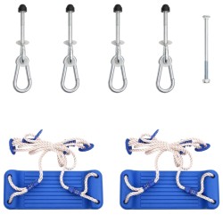   vidaXL Columpios con cuerdas 2 unidades polietileno azul 37x15 cm