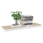 vidaXL Estante flotante de pared MDF roble y blanco 80x23,5x3,8 cm vidaXL Estante flotante de pared MDF roble y blanco 80x23,5x3,8 cm