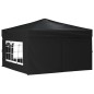 vidaXL Carpa para fiestas plegable con paredes laterales negro 3x3 m