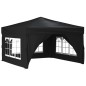 vidaXL Carpa para fiestas plegable con paredes laterales negro 3x3 m