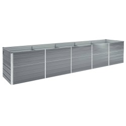 vidaXL Arriate de acero galvanizado gris 400x80x45 cm
