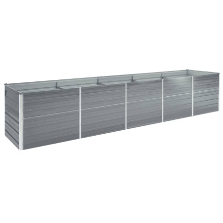 vidaXL Arriate de acero galvanizado gris 400x80x45 cm