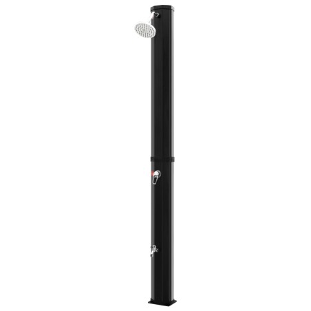 vidaXL Ducha solar exterior con rociador y grifo negro 35 L