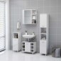vidaXL Armario espejo baño contrachapada blanco brillo 62,5x20,5x64 cm vidaXL Armario espejo baño contrachapada blanco brillo 62,5x20,5x64 cm