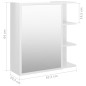 vidaXL Armario espejo baño contrachapada blanco brillo 62,5x20,5x64 cm vidaXL Armario espejo baño contrachapada blanco brillo 62,5x20,5x64 cm