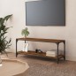 vidaXL Mueble para TV contrachapada y acero roble ahumado 100x33x41 cm vidaXL Mueble para TV contrachapada y acero roble ahumado 100x33x41 cm
