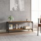 vidaXL Mueble para TV contrachapada y acero roble ahumado 100x33x41 cm vidaXL Mueble para TV contrachapada y acero roble ahumado 100x33x41 cm