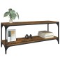 vidaXL Mueble para TV contrachapada y acero roble ahumado 100x33x41 cm vidaXL Mueble para TV contrachapada y acero roble ahumado 100x33x41 cm