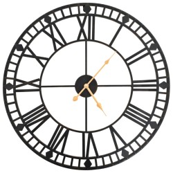 vidaXL Reloj de pared vintage movimiento cuarzo metal 60 cm XXL