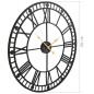 vidaXL Reloj de pared vintage movimiento cuarzo metal 60 cm XXL vidaXL Reloj de pared vintage movimiento cuarzo metal 60 cm XXL