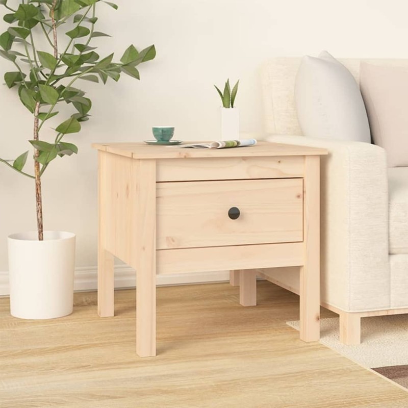 vidaXL Mesa auxiliar de madera maciza de pino 50x50x49 cm vidaXL Mesa auxiliar de madera maciza de pino 50x50x49 cm
