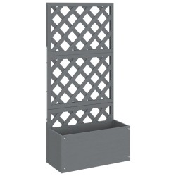 vidaXL Jardinera con enrejado gris WPC 65x33x135 cm