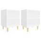 vidaXL Mesitas de noche patas madera maciza blanca 2 uds 40x30x50 cm vidaXL Mesitas de noche patas madera maciza blanca 2 uds 40x30x50 cm