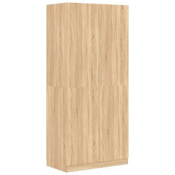 vidaXL Armario de madera contrachapada color roble Sonoma 90x52x200 cm