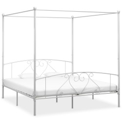 vidaXL Estructura de cama con dosel metal blanco 200x200 cm 