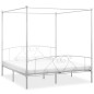 vidaXL Estructura de cama con dosel metal blanco 200x200 cm vidaXL Estructura de cama con dosel metal blanco 200x200 cm