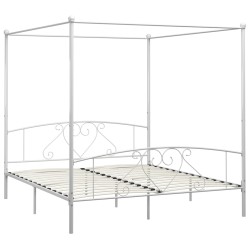 vidaXL Estructura de cama con dosel metal blanco 200x200 cm 