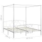 vidaXL Estructura de cama con dosel metal blanco 200x200 cm vidaXL Estructura de cama con dosel metal blanco 200x200 cm