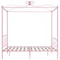 vidaXL Estructura de cama con dosel metal rosa 180x200 cm vidaXL Estructura de cama con dosel metal rosa 180x200 cm