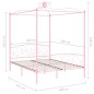 vidaXL Estructura de cama con dosel metal rosa 180x200 cm vidaXL Estructura de cama con dosel metal rosa 180x200 cm