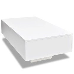 vidaXL Mesa de centro rectangular blanco con brillo  