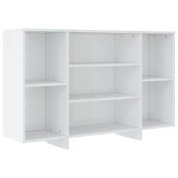 vidaXL Aparador de madera contrachapada blanco brillante 120x30x75 cm