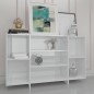 vidaXL Aparador de madera contrachapada blanco brillante 120x30x75 cm vidaXL Aparador de madera contrachapada blanco brillante 120x30x75 cm