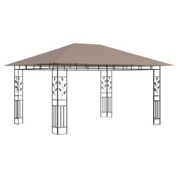 vidaXL Cenador con mosquitera gris taupe 4x3x2,73 m 180 g/m²