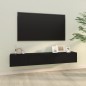vidaXL Muebles TV pared 2 uds madera contrachapada negro 100x30x30 cm vidaXL Muebles TV pared 2 uds madera contrachapada negro 100x30x30 cm