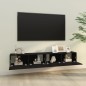 vidaXL Muebles TV pared 2 uds madera contrachapada negro 100x30x30 cm vidaXL Muebles TV pared 2 uds madera contrachapada negro 100x30x30 cm