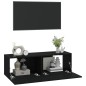 vidaXL Muebles TV pared 2 uds madera contrachapada negro 100x30x30 cm vidaXL Muebles TV pared 2 uds madera contrachapada negro 100x30x30 cm
