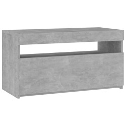 vidaXL Mueble de TV con luces LED gris hormigón 75x35x40 cm