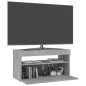 vidaXL Mueble de TV con luces LED gris hormigón 75x35x40 cm vidaXL Mueble de TV con luces LED gris hormigón 75x35x40 cm