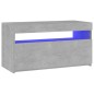 vidaXL Mueble de TV con luces LED gris hormigón 75x35x40 cm vidaXL Mueble de TV con luces LED gris hormigón 75x35x40 cm