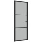 vidaXL Puerta interior de vidrio y aluminio negro mate 83x201,5 cm
