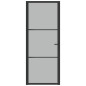 vidaXL Puerta interior de vidrio y aluminio negro mate 83x201,5 cm