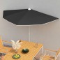 vidaXL Sombrilla de jardín semicircular con palo 300x150 cm negro vidaXL Sombrilla de jardín semicircular con palo 300x150 cm negro