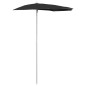 vidaXL Sombrilla de jardín semicircular con palo 300x150 cm negro vidaXL Sombrilla de jardín semicircular con palo 300x150 cm negro