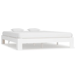 vidaXL Estructura de cama de madera maciza de pino blanco 160x200 cm