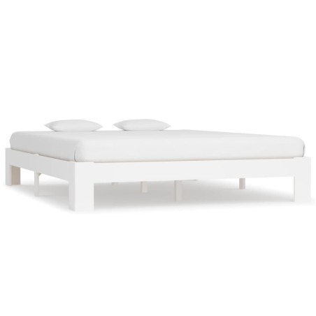 vidaXL Estructura de cama de madera maciza de pino blanco 160x200 cm