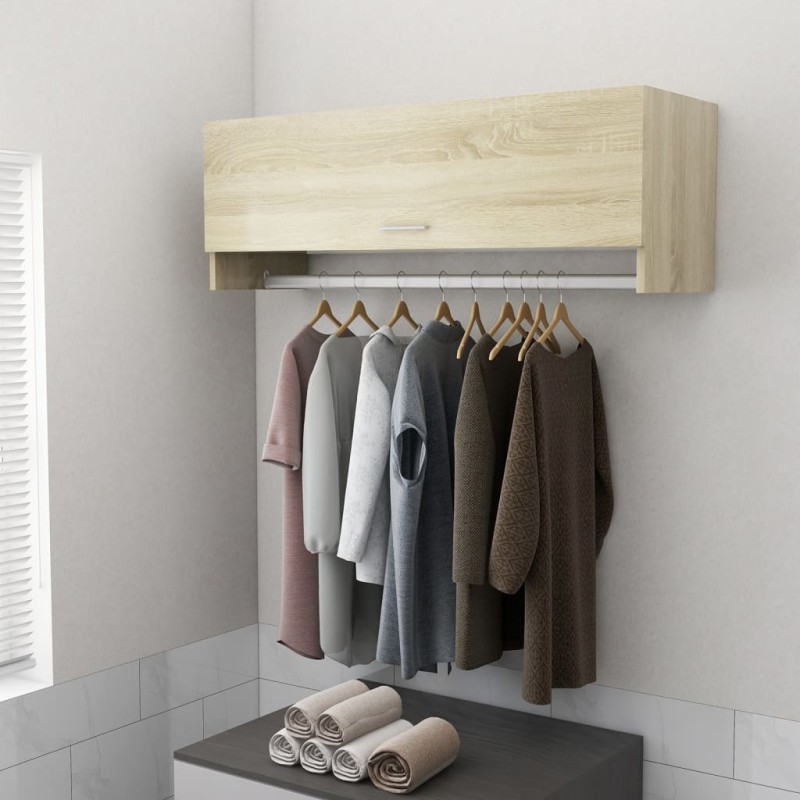vidaXL Armario de madera contrachapada roble Sonoma 100x32,5x35 cm