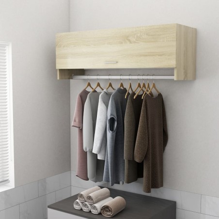 vidaXL Armario de madera contrachapada roble Sonoma 100x32,5x35 cm