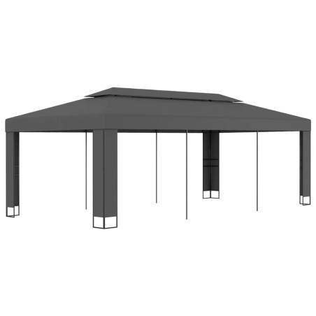 vidaXL Cenador con doble techo gris antracita 3x6 m