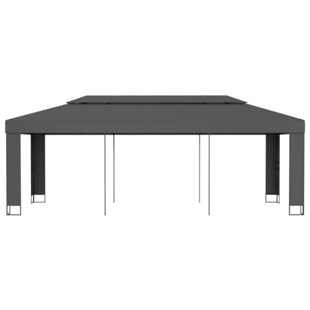 vidaXL Cenador con doble techo gris antracita 3x6 m