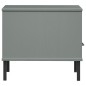 vidaXL Mesita de noche con patas de metal OSLO madera maciza pino gris vidaXL Mesita de noche con patas de metal OSLO madera maciza pino gris