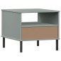 vidaXL Mesita de noche con patas de metal OSLO madera maciza pino gris vidaXL Mesita de noche con patas de metal OSLO madera maciza pino gris