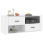 vidaXL Mueble para TV madera contrachapada blanco 100x35x40 cm