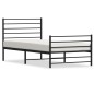 vidaXL Estructura de cama con cabecero y estribo metal negro 90x190 cm vidaXL Estructura de cama con cabecero y estribo metal negro 90x190 cm