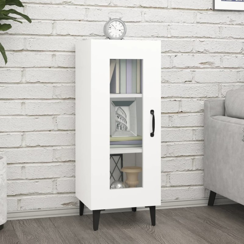 vidaXL Aparador de madera contrachapada blanco 34,5x34x90 cm vidaXL Aparador de madera contrachapada blanco 34,5x34x90 cm